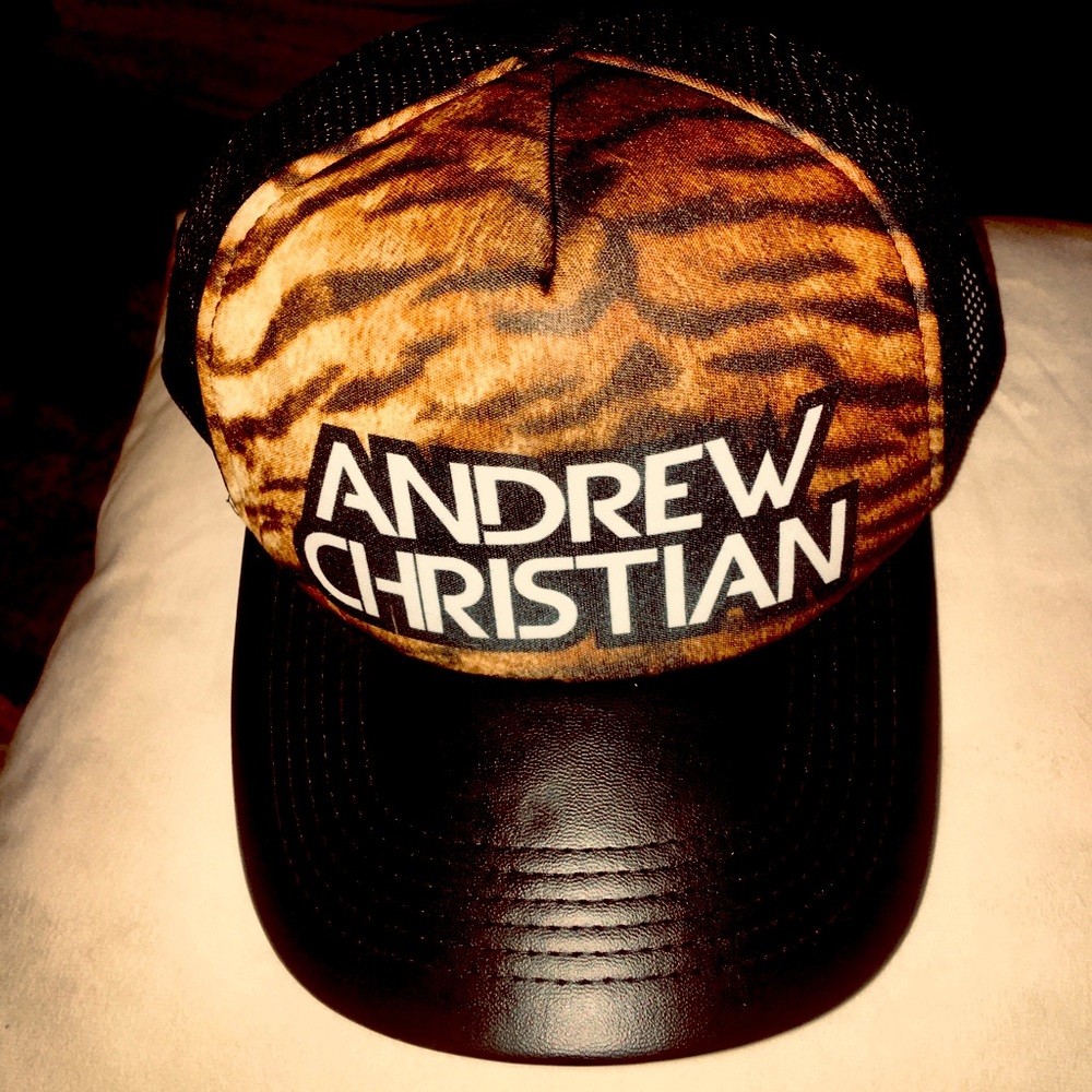 TIGER STRIPE CAP-FAMED DESIGNER ANDREW CHRISTIAN